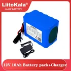 Литиевая аккумуляторная батарея Liitokala, 12 В, 10 А ч, 18650, 12 В, 10000 мА ч, для аварийного освещения монитора + зарядное устройство 12,6 в, 3 А