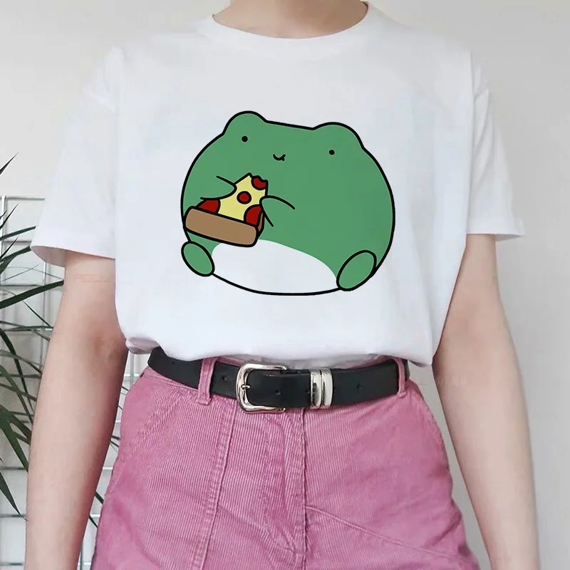 

Women 2021 Short Sleeve Graphic Printing Animal Cute Loose Fashion Lady Clothes Tshirt Female Basic Tee Top Ladies White T-shirt