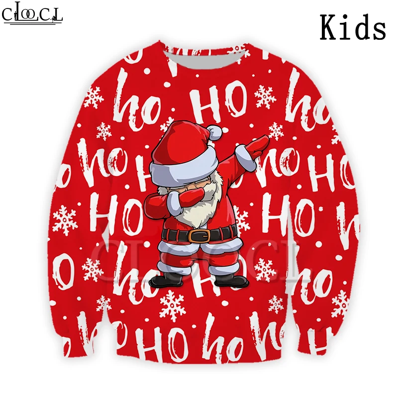 Рождественский свитшот с 3D принтом для малышей и дочери в стиле Хо бохо Дед Мороз