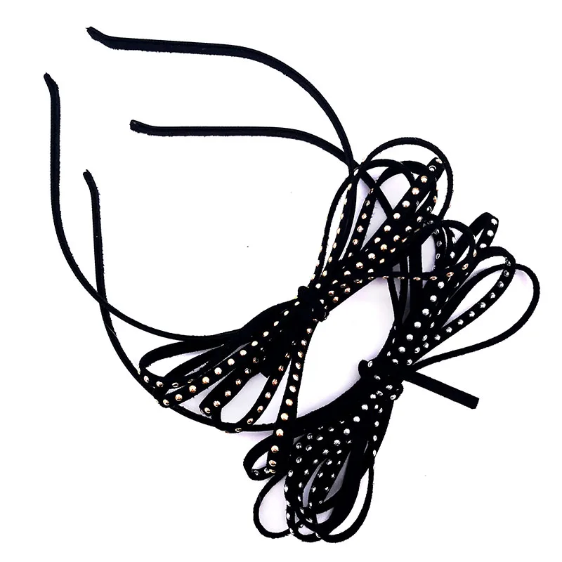 Кожаные повязки на голову с бантом и заклепками для детей детские летние