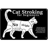 tin sign cat stroking for beginners black