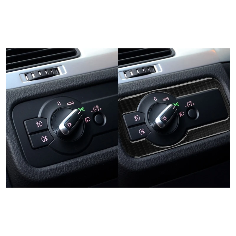 Для Volkswagen Vw Touareg 2011 2012 2013 2014 2015 2016 2017 2018 углеродное волокно Переключатель фары рама