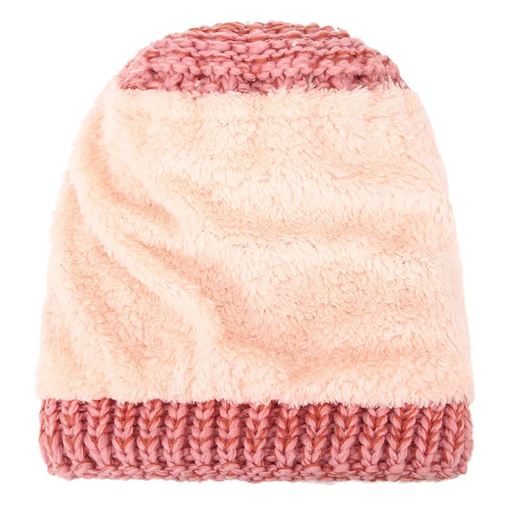 

2020 New Fashion Solid Color Wool Knit Beanie Women Casual Slouchy Bonnet Ski Hat Warm Winter Female Soft Thicken Hedging Cap#10