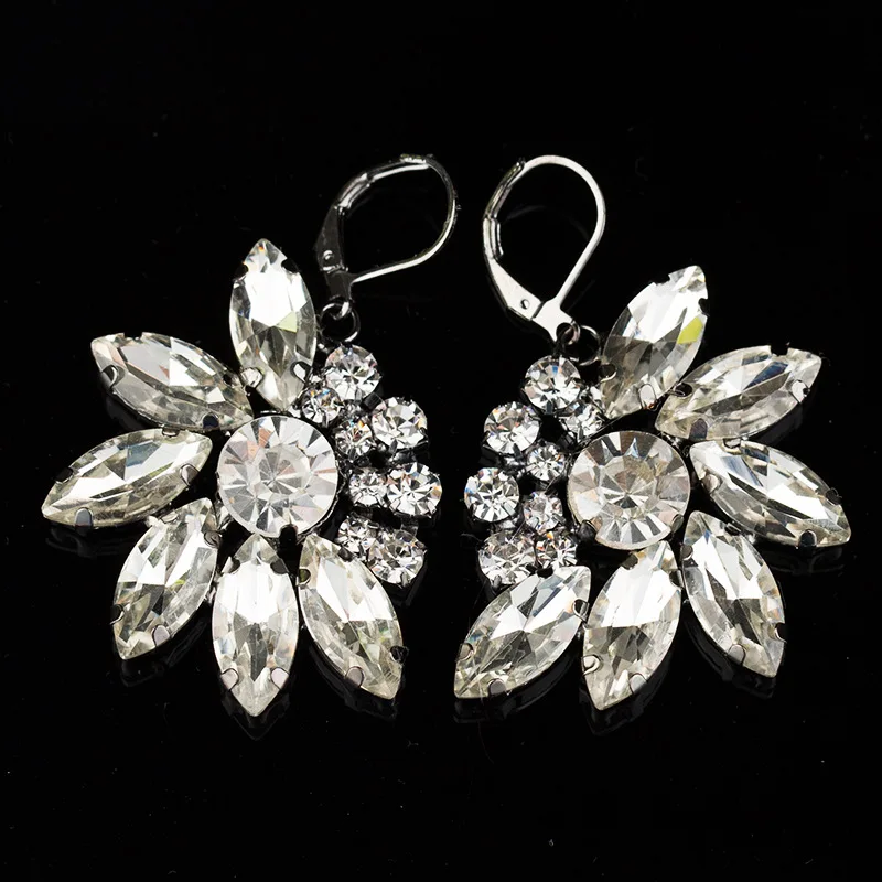 Высококачественные классические серьги подвески с кристаллами для женщин