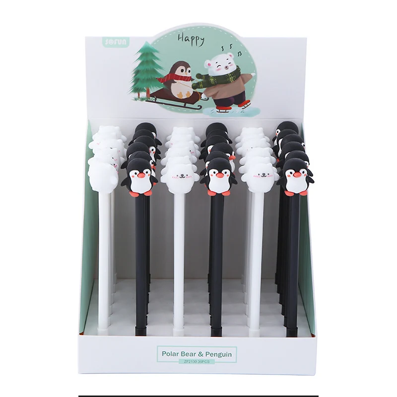 

Kawaii Cartoon Penguin Silicone Gel Pens 0.5mm Black Ink Animal Signing Pen Student Office Supplies Stationery for School 2021