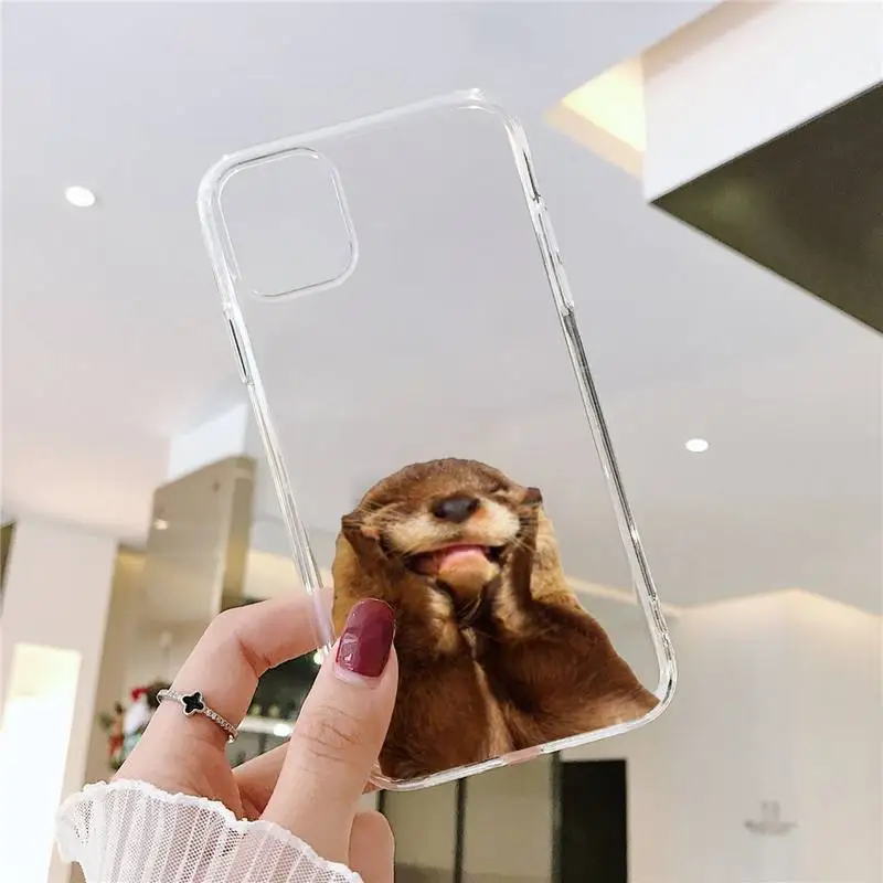 

cute cartoon otter 2 Phone Case Transparent soft For iphone 5 5s 5c se 6 6s 7 8 11 12 plus mini x xs xr pro max