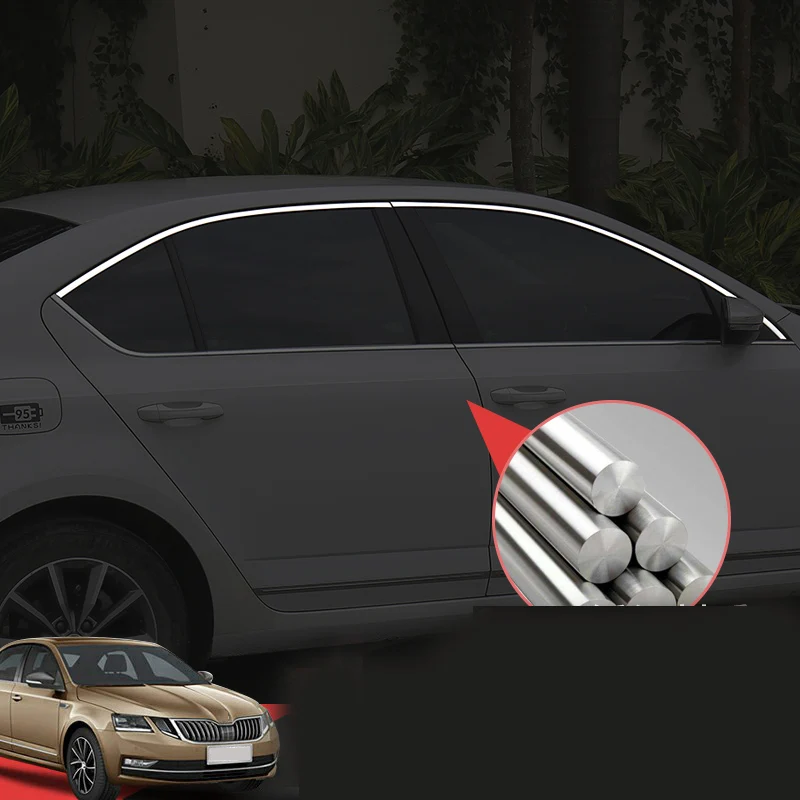 Lsrtw2017 накладки из нержавеющей стали для окон автомобиля для Skoda Octavia a7 аксессуары для интерьера