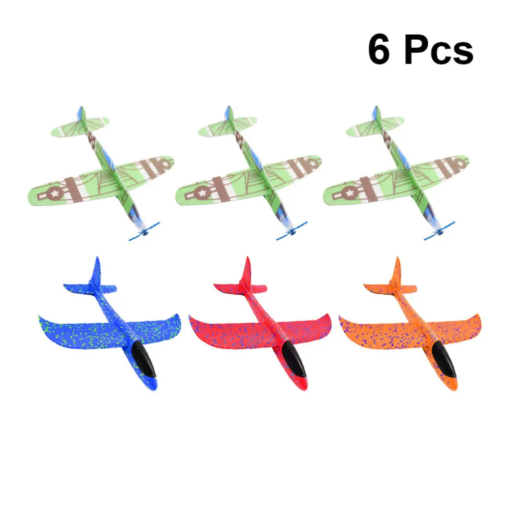 

6PCS Hand Throw Glider Toys Assorted Simulation Aircrafts Mini Flying Toys Creative Gift for Children (3PCS for Each Type)