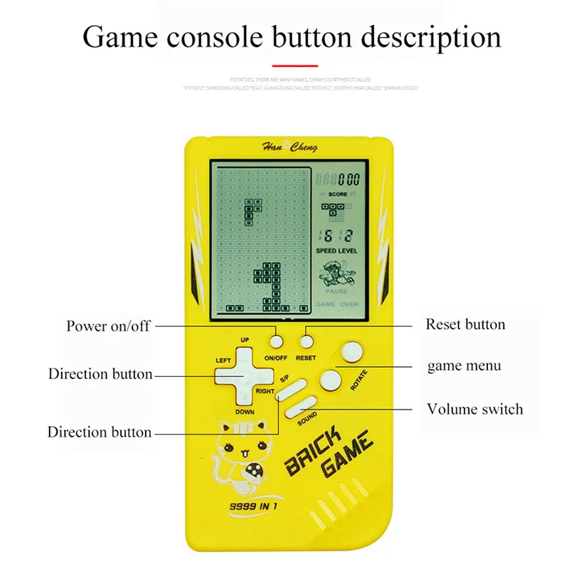 Portable Game Console Tetris Handheld Players Big Screen Electronic Toys Pocket Classic Childhood Gift | Электроника