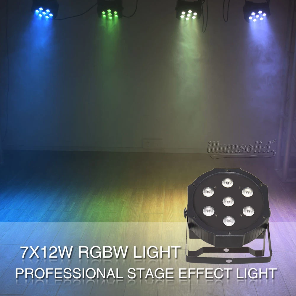 Светодиодный прожектор 7x12 Вт RGBW 4 в 1 сценический эффект DMX512 для диско-бар Клубные