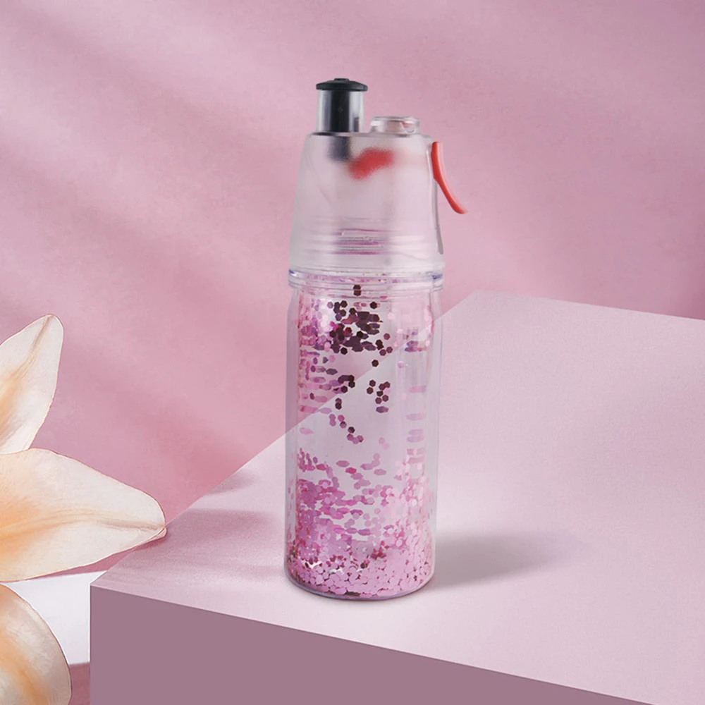 Уличная чашка для воды 350 мл спортивная двухслойная блестящая распылитель с