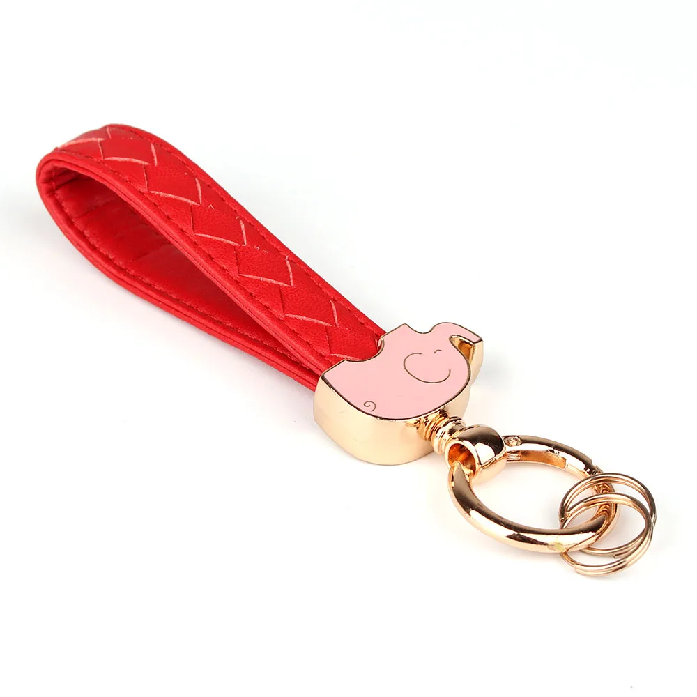 Cute Animal PU leather knitted Rope Keychain Car key chain Key Ring Women Holder | Украшения и аксессуары
