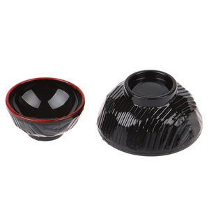 Миниатюрные пластиковые черные чаши для кукольного домика 1:12, 4 шт.