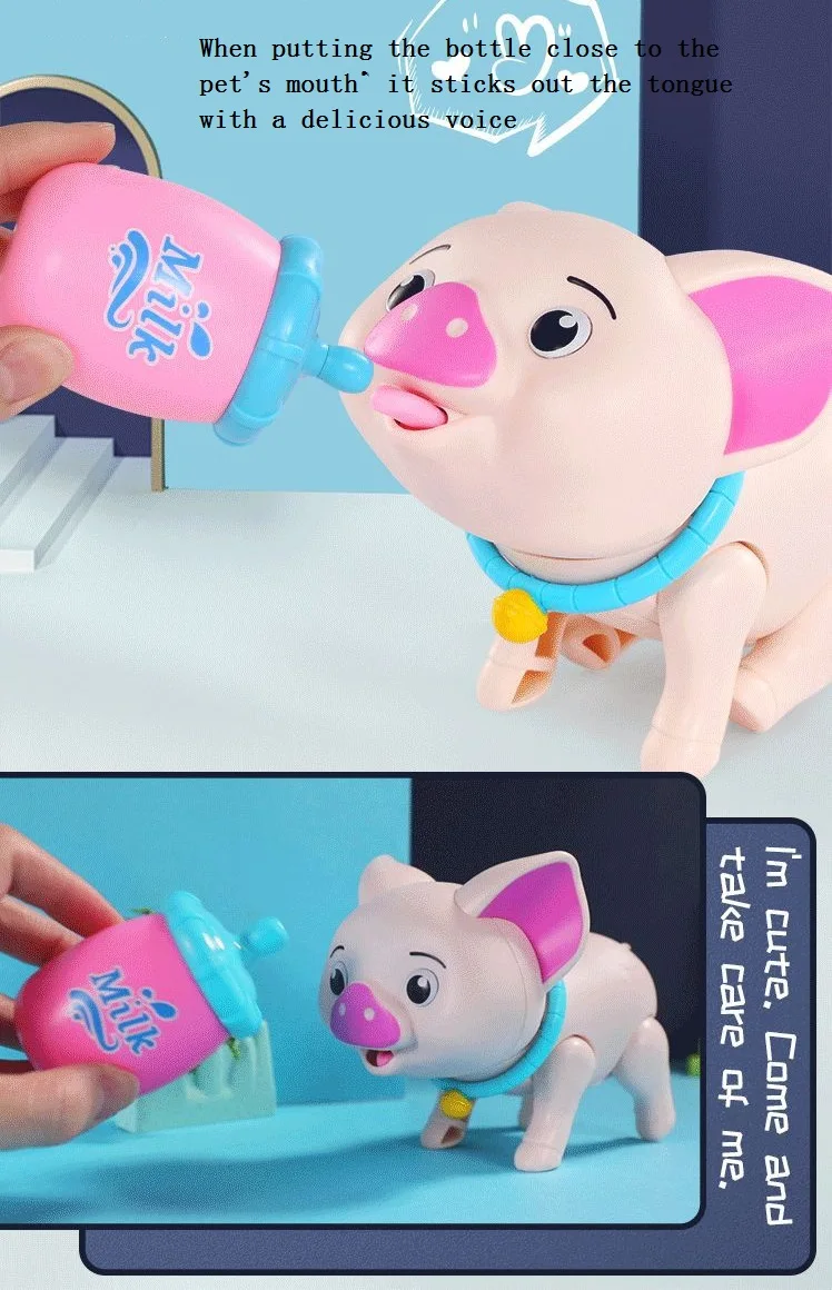 Интерактивные игрушки умная собака кошка свинья игрушки милые животные Робот СВЕТОДИОДНЫЙ звук глаза умные электронные игрушки для домашних животных для детей