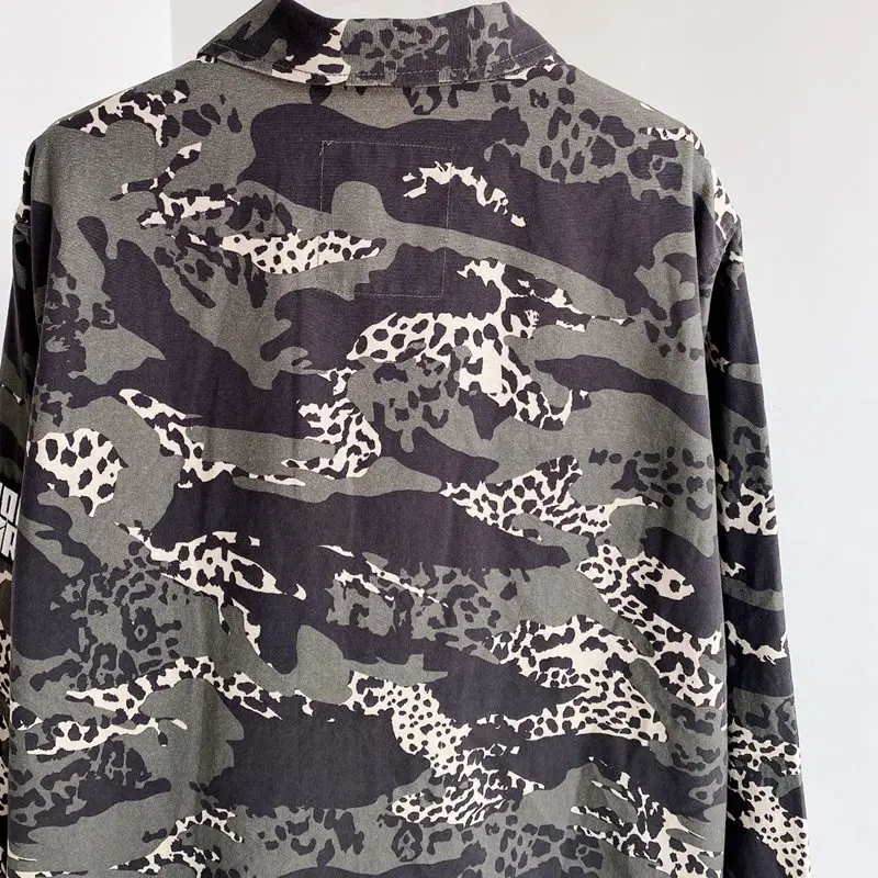 

Spring and Autumn New Long Sleeve Lapel Single Breasted Pocket Fashion Cool Camouflage Jacket Women