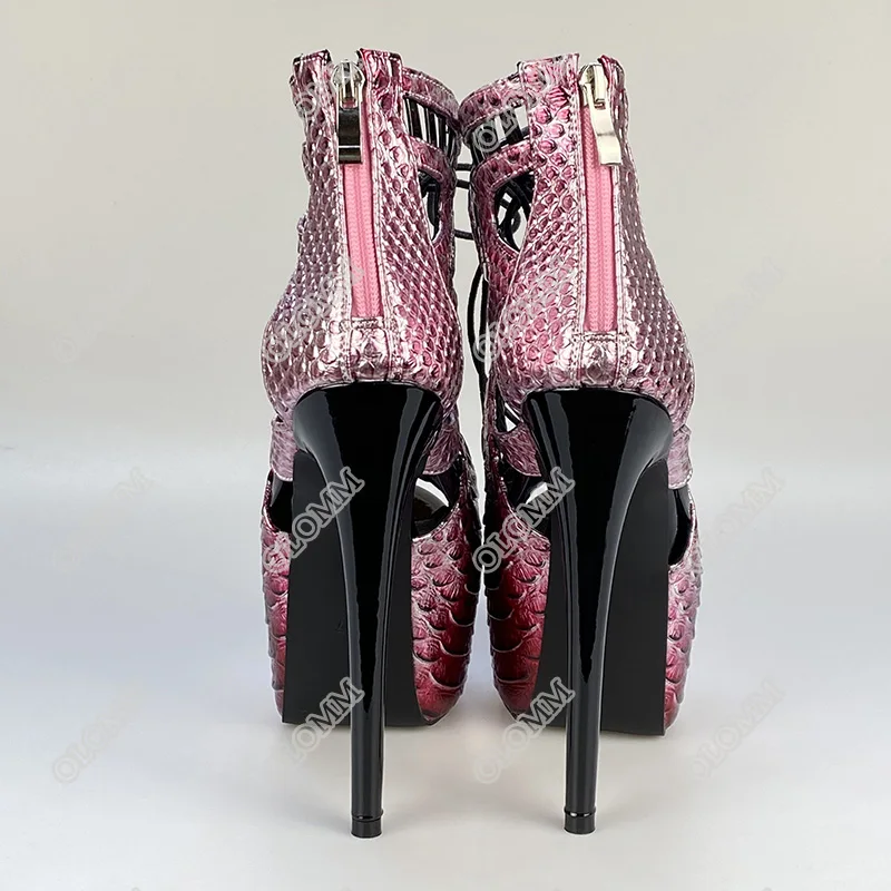 Женские Босоножки на каблуке шпильке Olomm модные сандалии платформе с открытым