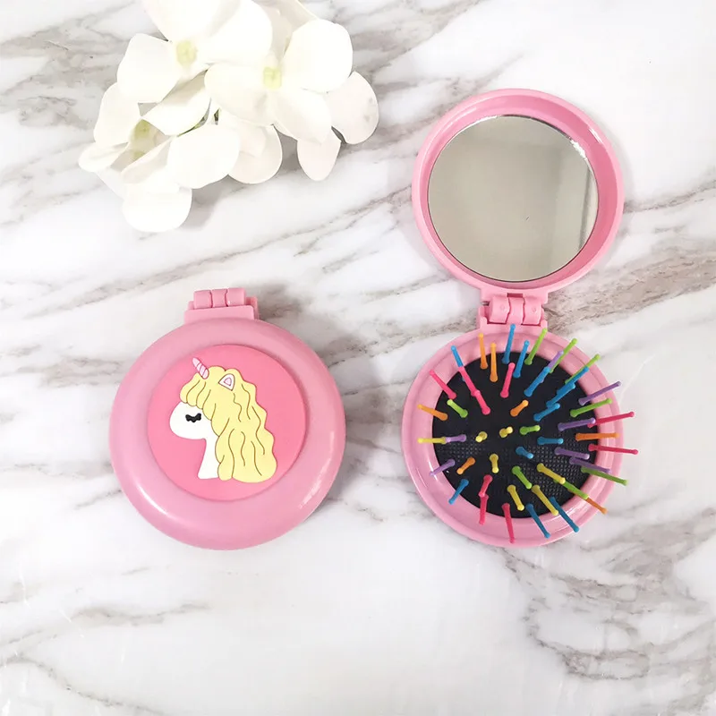

Cartoon Dream Comb Portable Travel Air Bag Massage Cute Cartoon Animal Pattern Folding With Mirror Modeling Tool Mini Brush