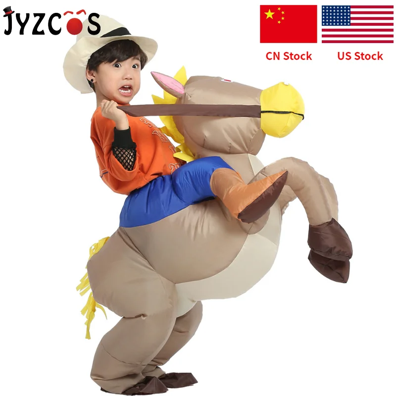JYZCOS надувной костюм лошади ковбойский лошадь Райдер Косплей Костюм Хэллоуин