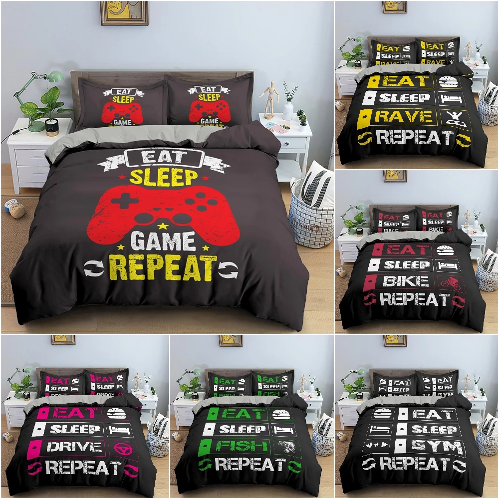 

Gamepad Duvet Cover Bedding Set For Kids Bedroom Quilt Cover With Pillowcase Cozy Soft Bedclothes King Twin Single 2/3Pcs