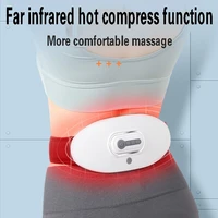 hot compress waist massager tens ems infrared heating relieves lumbar muscle strain wireless remote massage home relaxation tool