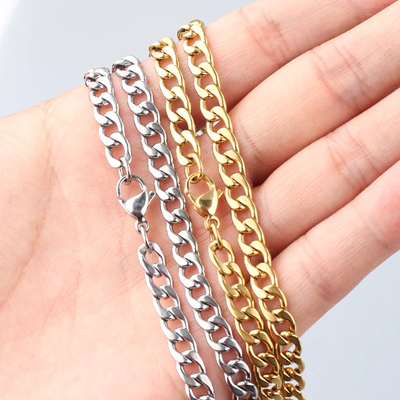 

1 Pc Stainless Steel Flat Chain Craft Chain For Women Men DIY Jewelry Making