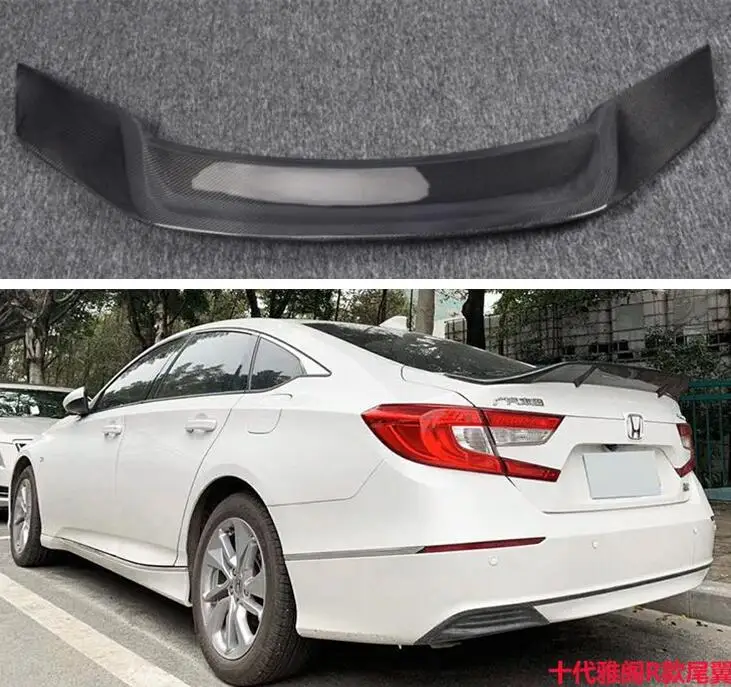 

High Quality R STYLE REAL CARBON FIBER REAR WING TRUNK LIP SPOILER FOR Honda Accord 2018 2019 2020 2021 YEAR