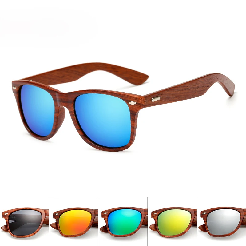 

Handmade Wood Sunglasses Men Women Square Sunglasses for Men Women Mirror Wooden Sun Glasses Retro UV400