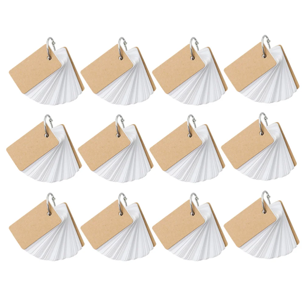 

12 Pcs Ring Loose-Leaf Notepad Vocabulary Cards Paper Binder Memo Notes Pads