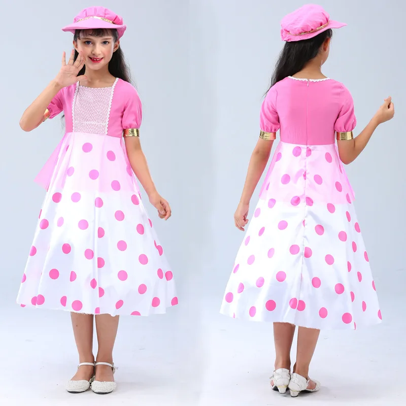 Toy story 4 Bo Peep cosplay розовое платье + костюм с головным убором для девочек праздничное