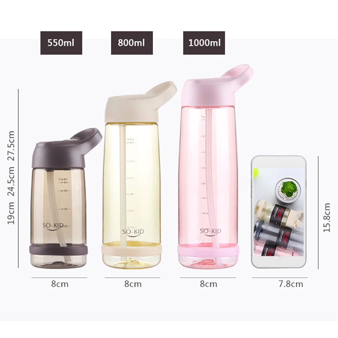 

500/800/1000ml Water bottle sport Portable Water Bottle for Drinking Tea Mug Outdoor Sport Camping Supplies Coffee Kitchen Tool