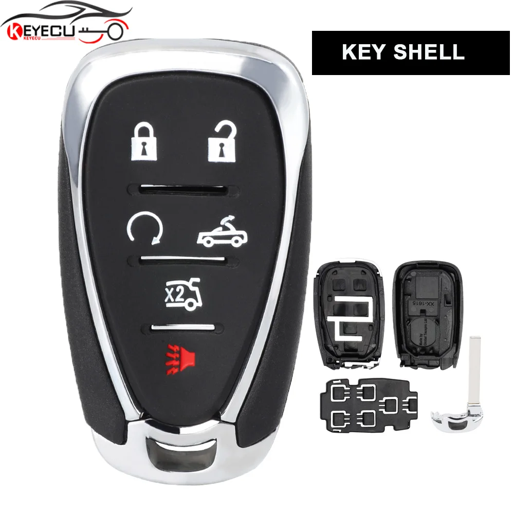 KEYECU Smart Remote Key Case Shell 6 Buttons Replacement for Chevrolet Camaro 2016 2017 2018 2019 2020 2021