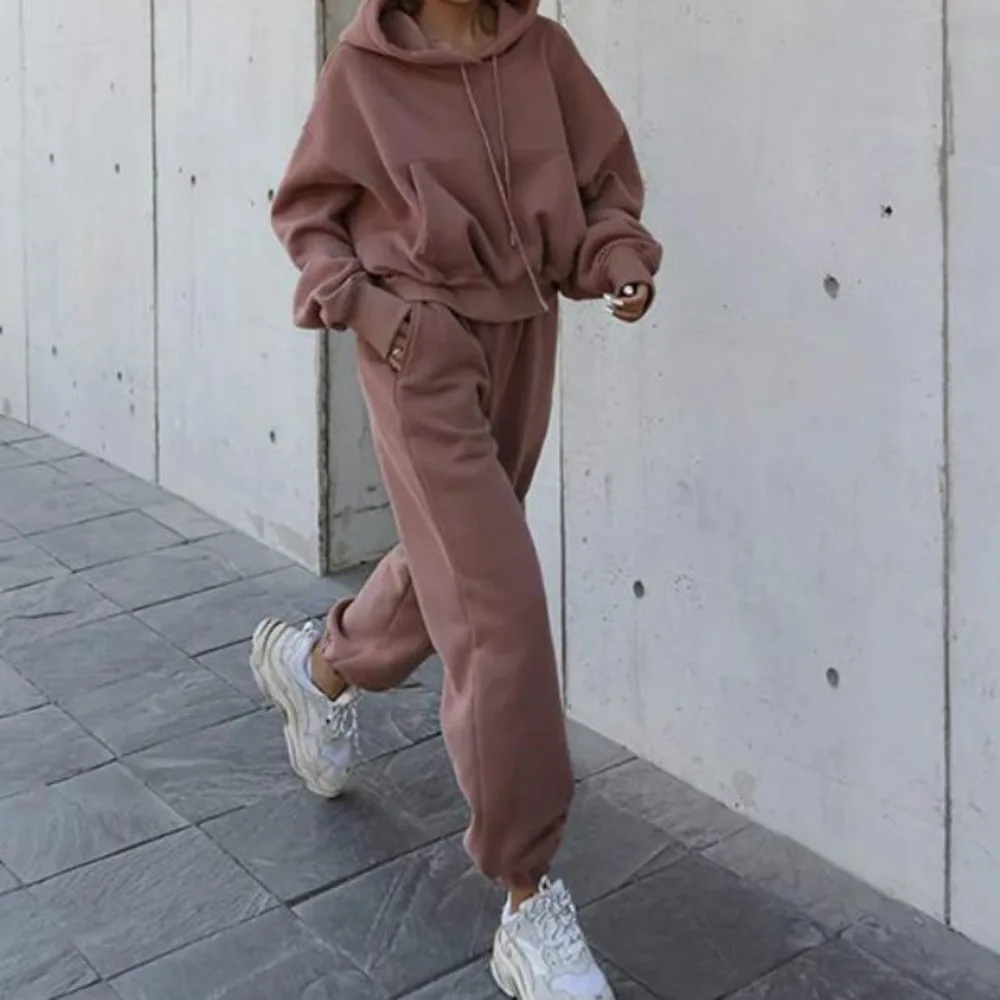 

Autumn Women's Tracksuit 2020 Winter 2 Piece Woman Set Women Two Piece Set Outfits Oversized Hoodie And Pants Casual Sport Suit