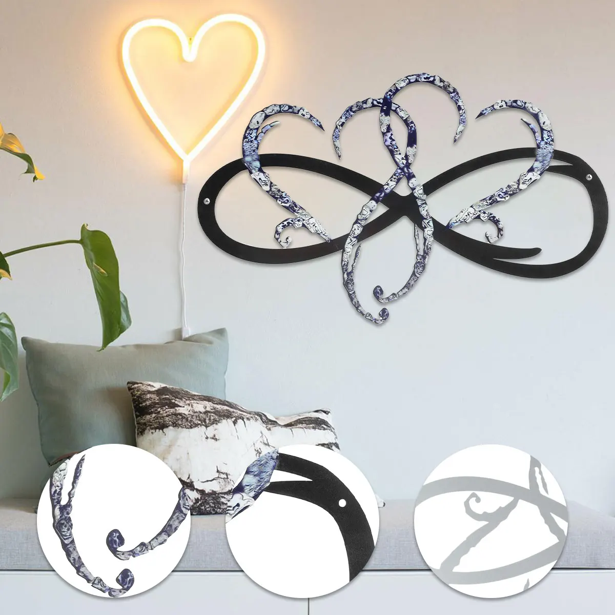 

Metal Wall Decoration Unique Design-wall Art Room Decoration Eternal Love Infinite Heart Iron Art Decoration Interior Decoration