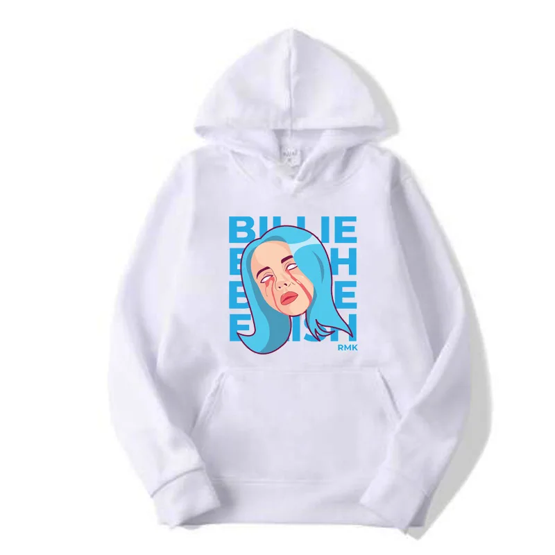 QZHIHE Billie Eilish Fashion Printed Hoodies Women/Men Long Sleeve Hooded Sweatshirts Hot Sale Casual Trendy Streetwear Sweater | Мужская