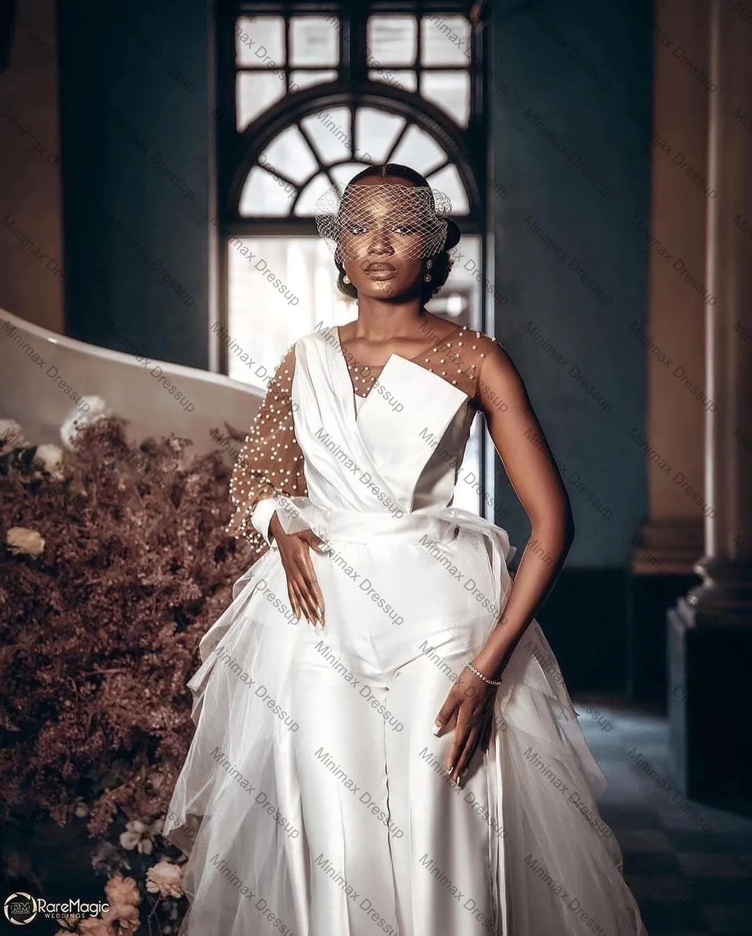 Шикарные жемчужные атласные свадебные платья Aso Ebi очаровательные с одним