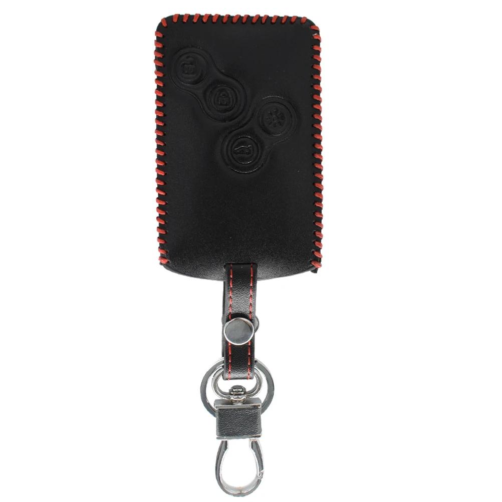 

4 Button Leather Car Key Cover For Renault Koleos Scenic Clio Megane Captur Laguna Logan Car Remote Key Shell Case Fob Holder