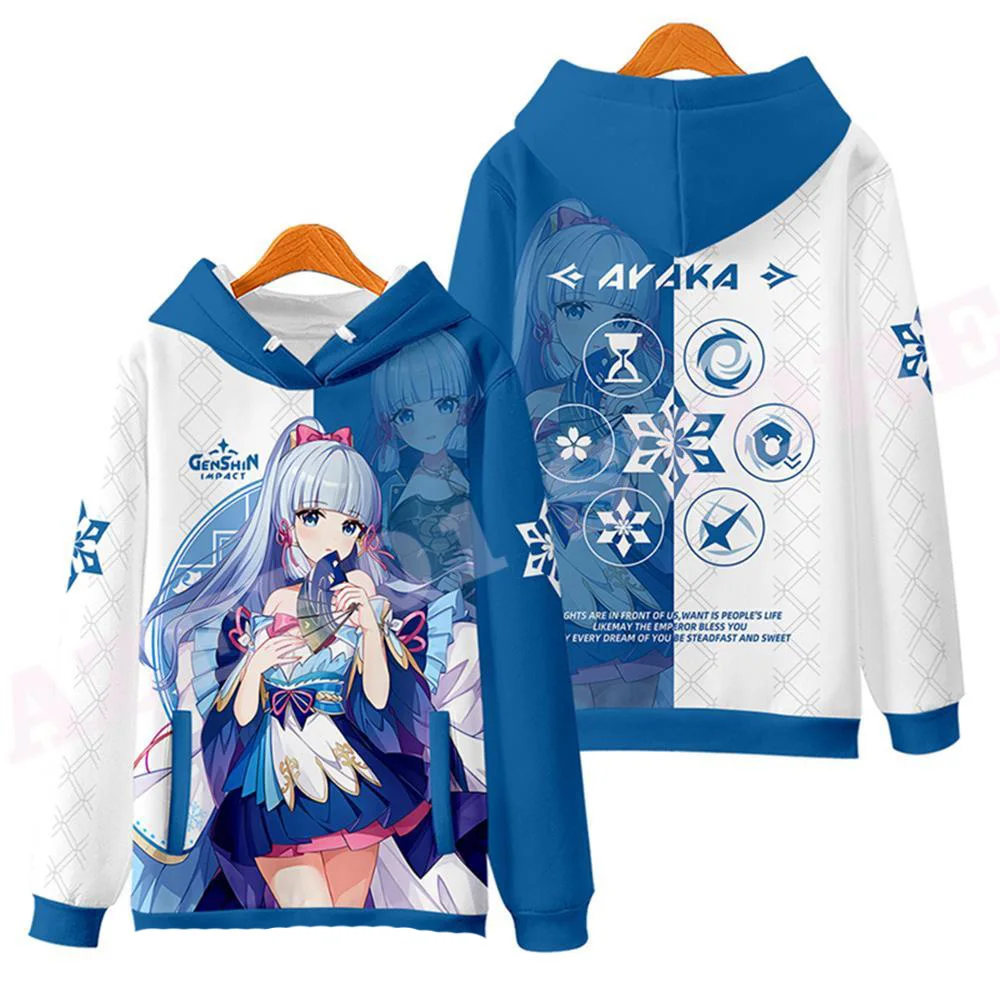 

Genshin Impact Kamisato Ayaka Inazuma 3D Print Men Women Casual Sweatshirts Hoodie Anime Harajuku Hip Hop Pullover Tops Coat