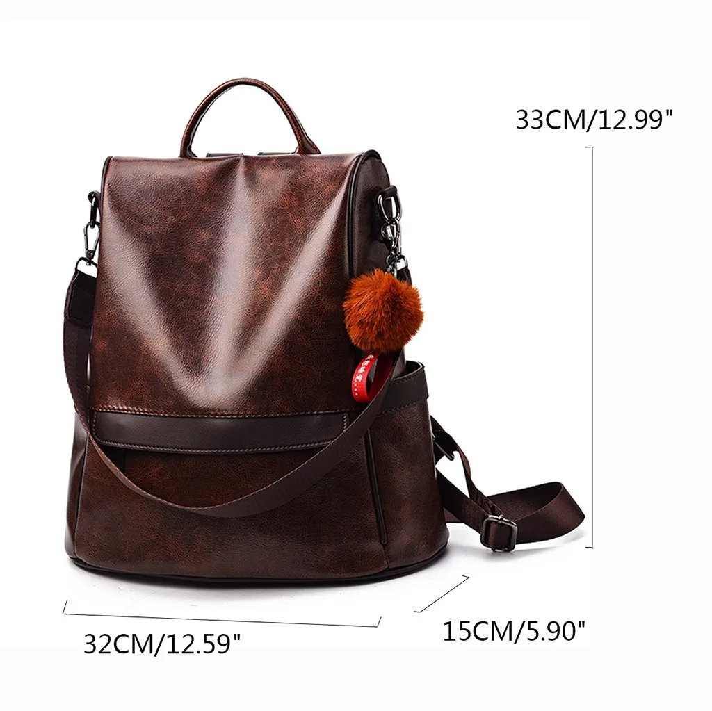

Women Ladies Fashion Girls Hairball Waterproof Handbag Shoulder Backpack Bags Zipper Girls Shoulder Bag Backpack Bags Leisure