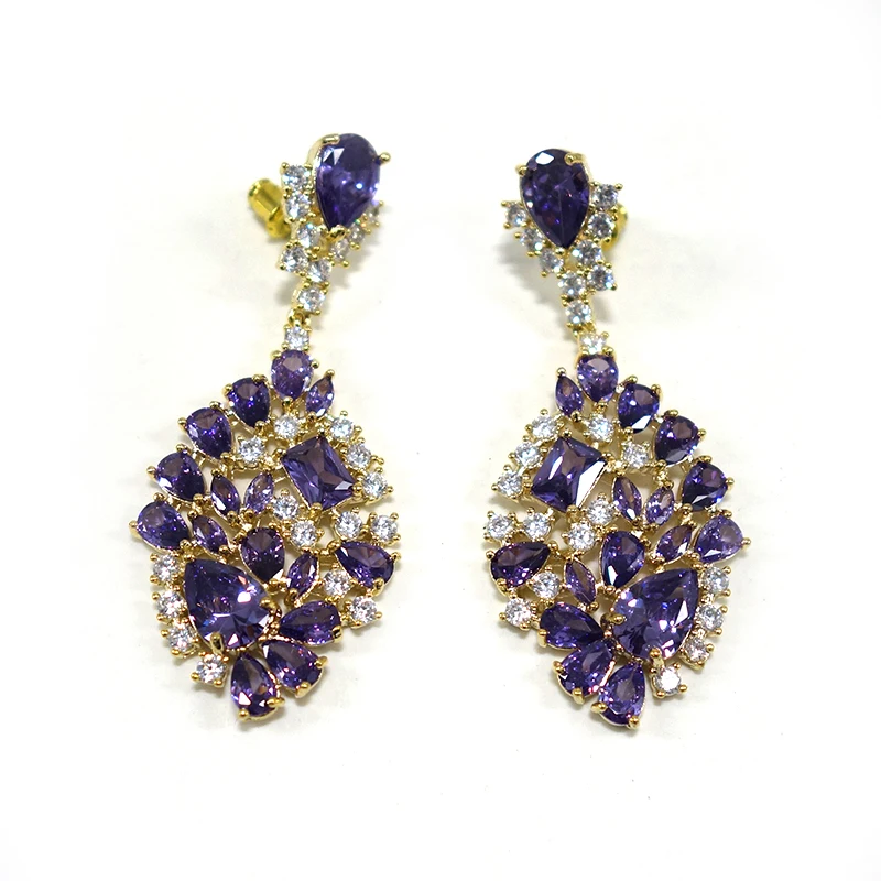 

60mm Long Multicolor African Earring For Women Wedding Party Indian Dubai Bridal Jewelry boucle d'oreille femme Gift