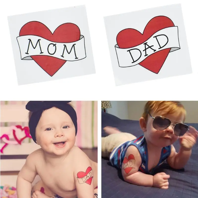 Водонепроницаемая Съемная временная татуировка наклейка Красное сердце любовь