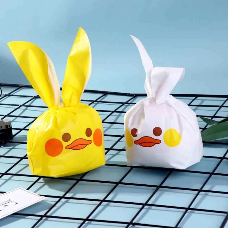 

10/50pcs/lot Cute Rabbit Ear Bags Cookie Plastic Bags&Candy Gift Bags For Biscuits Snack Baking Package And Event Party Supplies