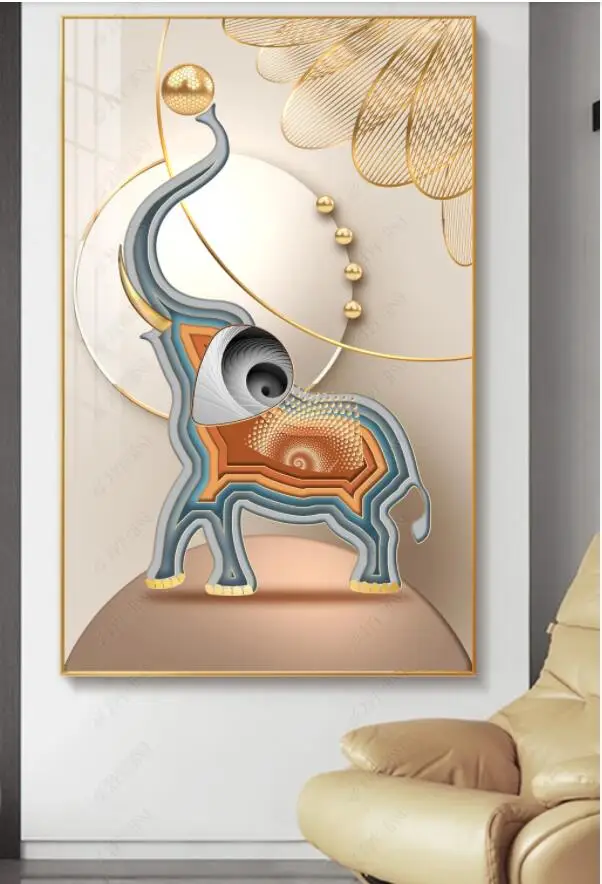 

Настенные 3D-обои на заказ, современное освещение, Роскошный декор в виде слона, крыльца, спальни, настенные 3d фрески в рулонах