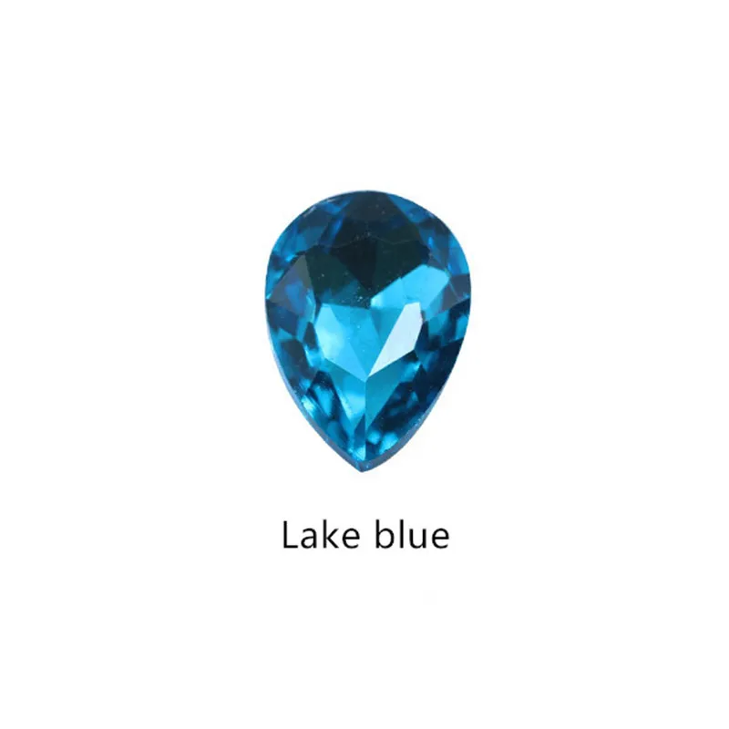 lakeblue 4x6mm 10 шт ромбовидные кристаллы для ногтей AB Стразы драгоценные камни алмазное Золотое дно плоский задний камень 6*10 мм 3D амулеты аксессуары для ногтей - Цвет: lakeblue 4x6mm