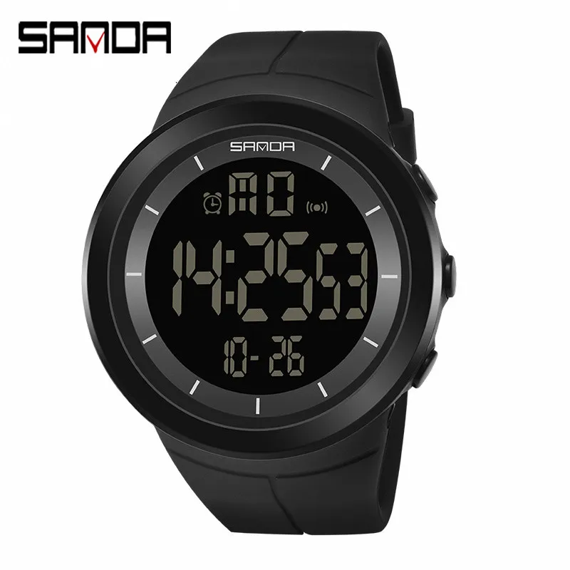 Часы наручные SANDA мужские электронные брендовые светящиеся армейские спортивные