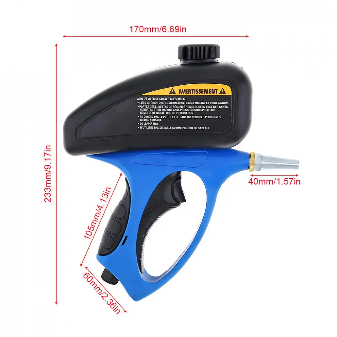 Pneumatic Sandblasting Gun Antirust Blasting Device Portable Large Capacity with Conversion Head | Инструменты
