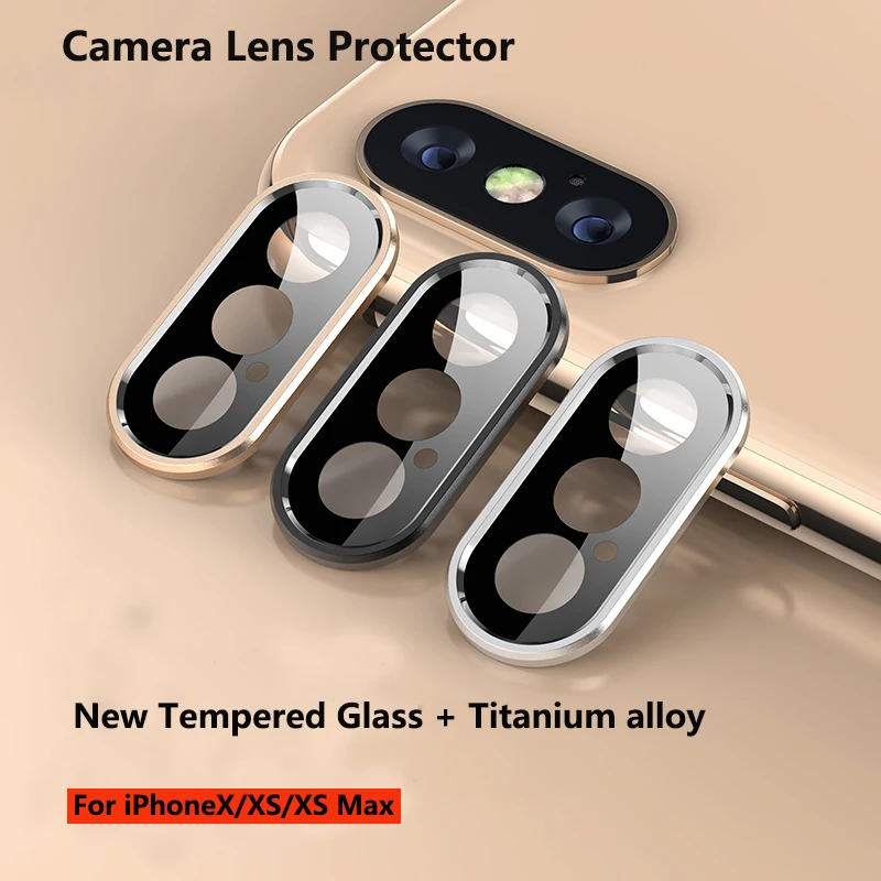 

Camera Lens Protector For iPhone Xs Max X Full Cover Case Metal + Tempered Glass Screen Protector Rear Camera Films