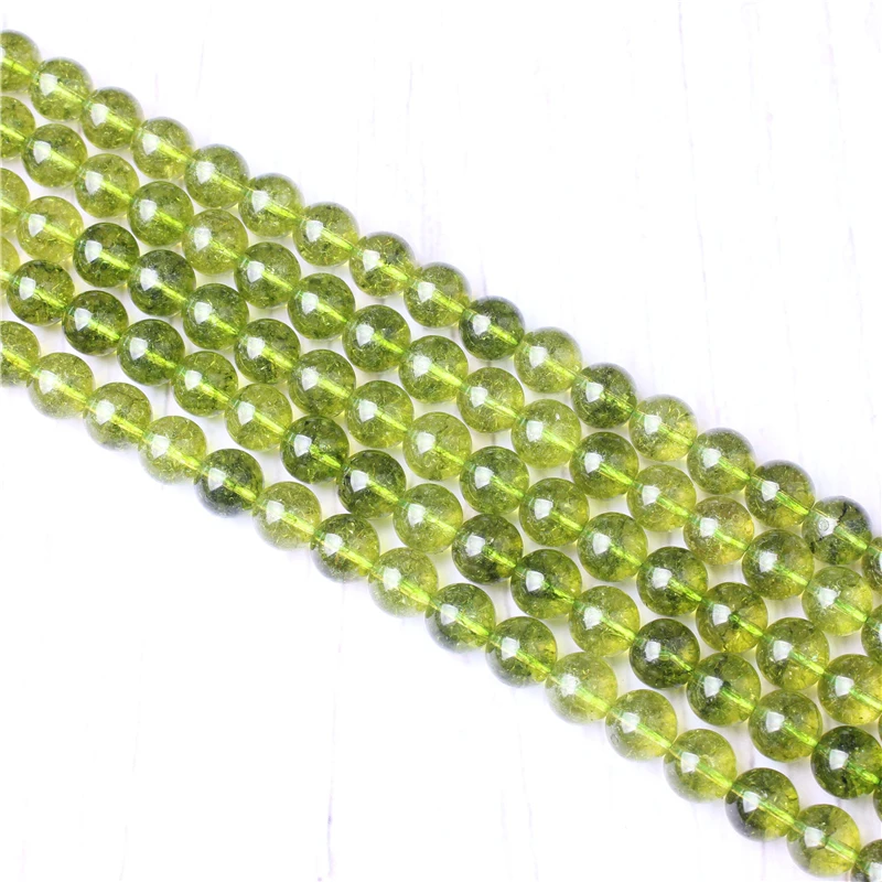 

Green Olive Crystal Natural Stone Beads For Jewelry Making Diy Bracelet Necklace 4/6/8/10/12 mm Wholesale Strand