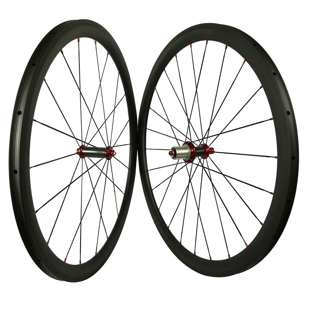 3K UD трубчатые Углеродные колеса прямой вытяжной втулка Powerway R36 Clincher 700C 38 мм