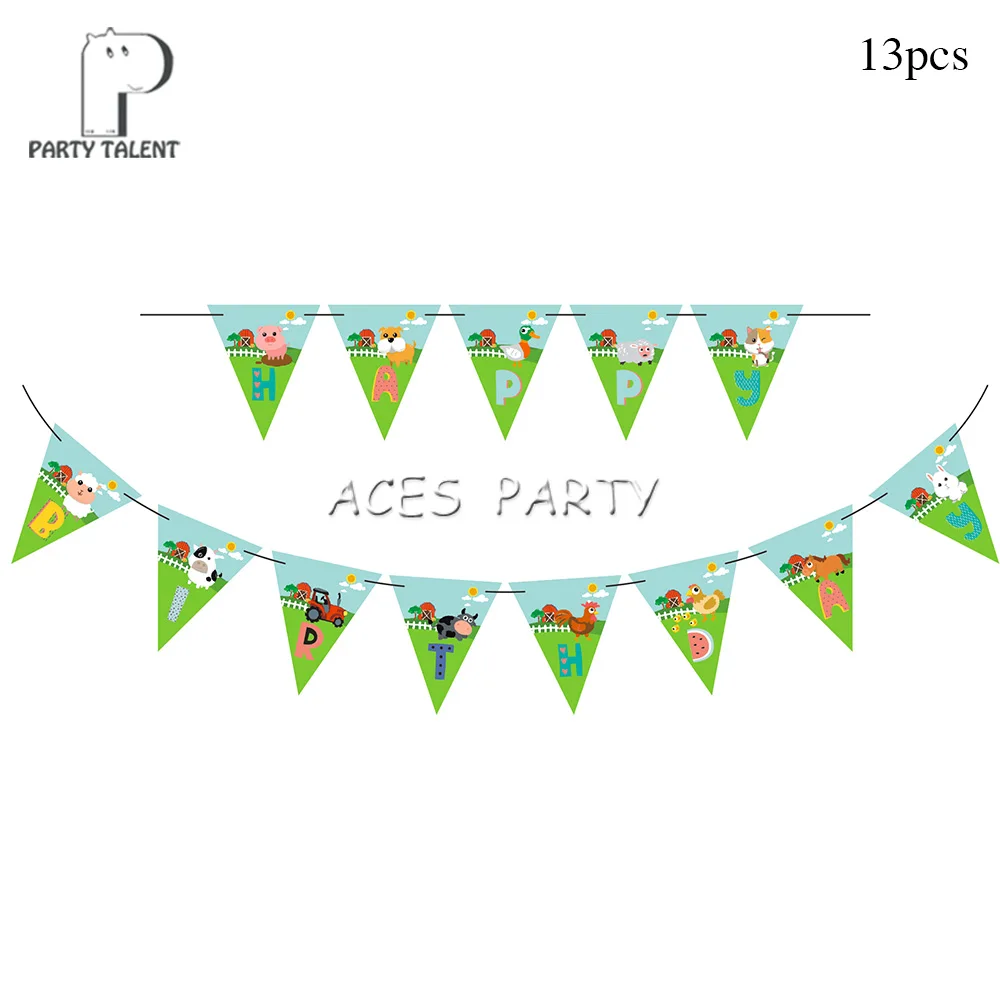 Boys Kids Farm Animal theme table cloth table cover, birthday party Tableware Balloon Candy Box Flag Plate Cup Party Supplies