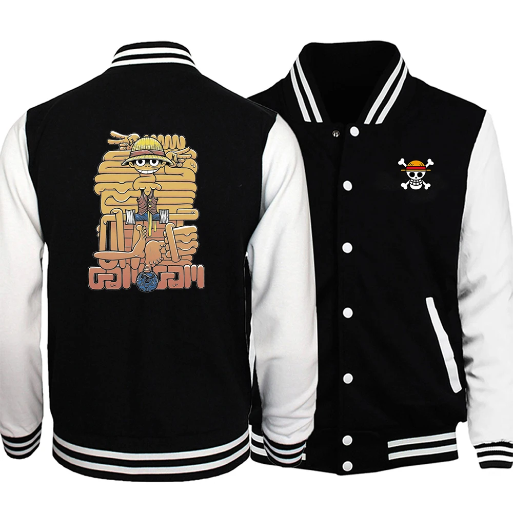 

Baseball Uniform Print Japanese Streetwear Men Anime One Piece Jacket Sport Coat Casual Tracksuit Fashion Mens Baseball Jacket